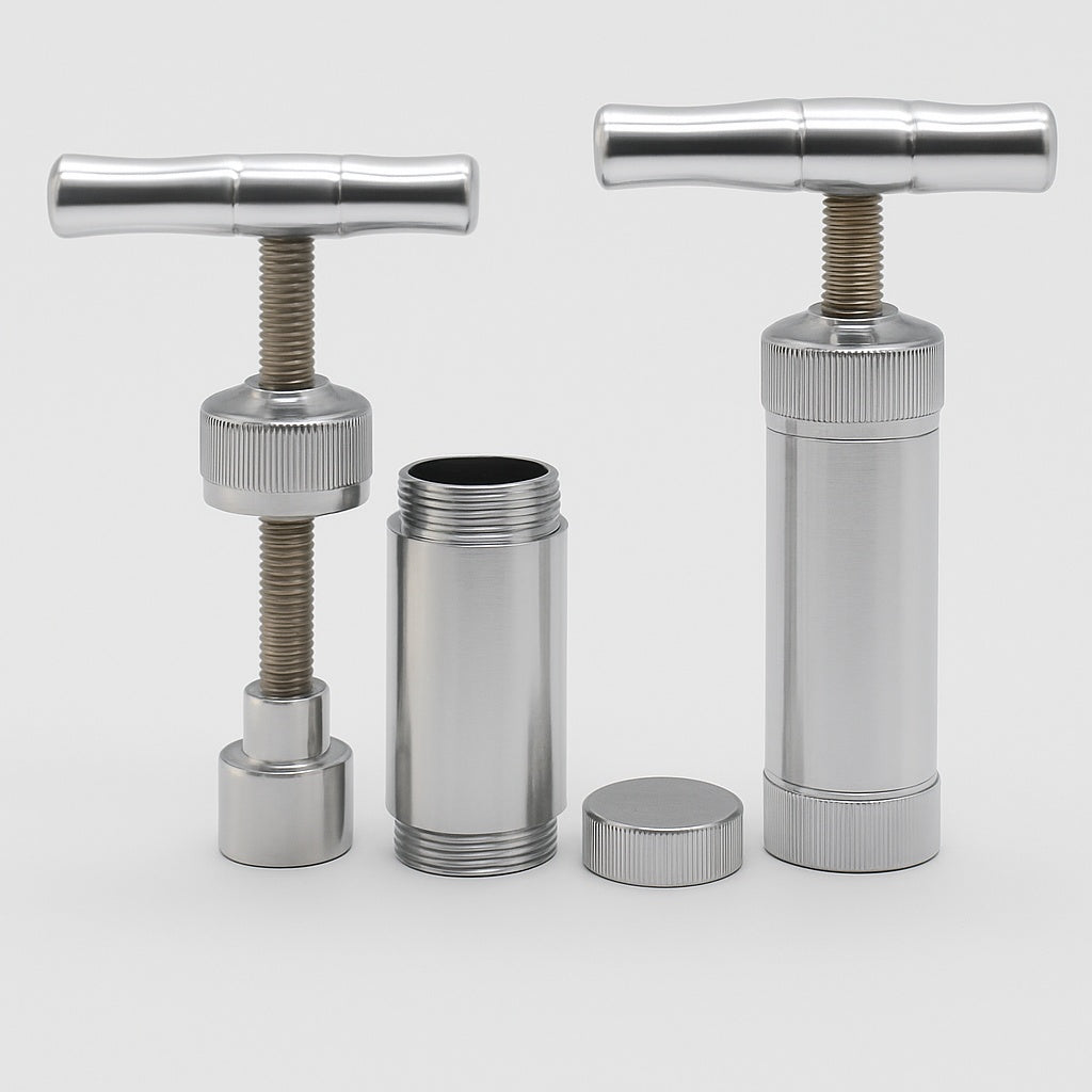 Metal Pollen Press – Heavy-Duty Herb Powder Press – Silver – Sako’s Smoke Hub Los Angeles Same-Day Delivery