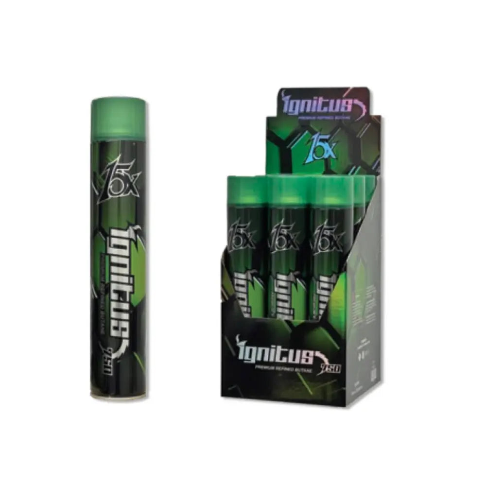 Ignitus 15X Premium Butane 750 mL can — same-day delivery Los Angeles, Hollywood, Glendale, Burbank, Pasadena.