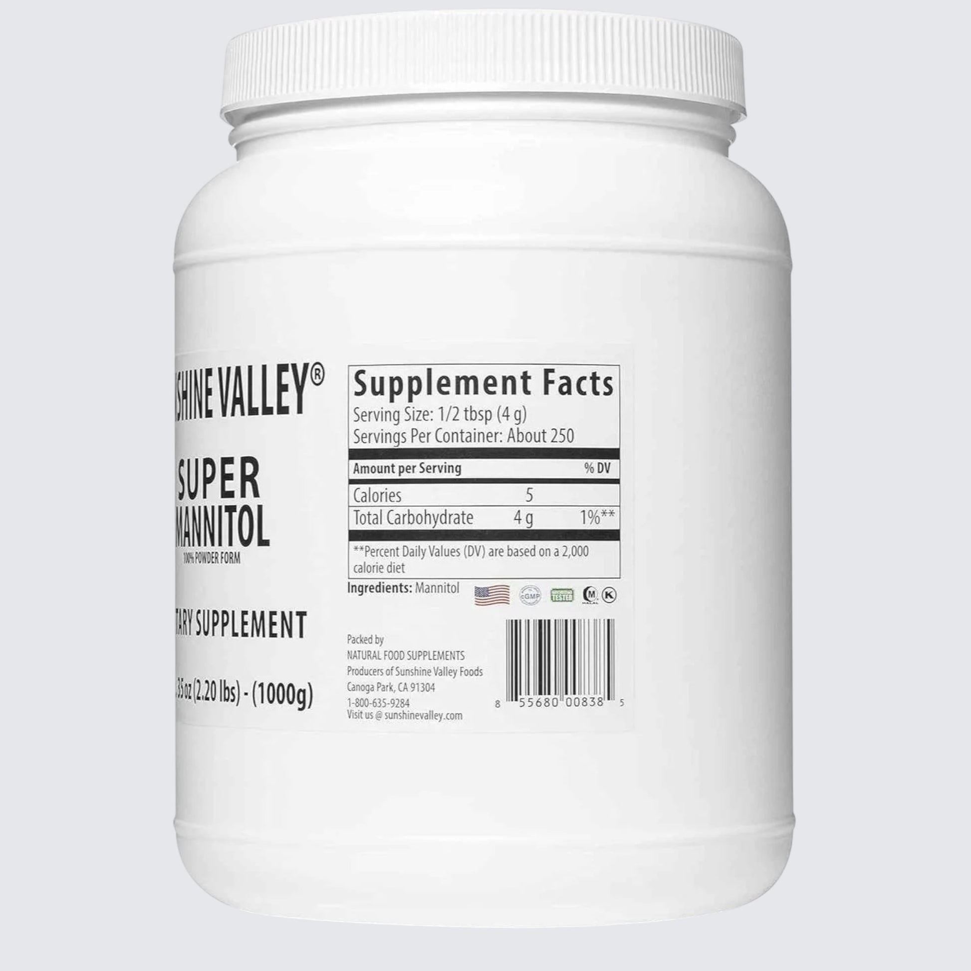 mannitol powder 35 ounce container hollywood delivery