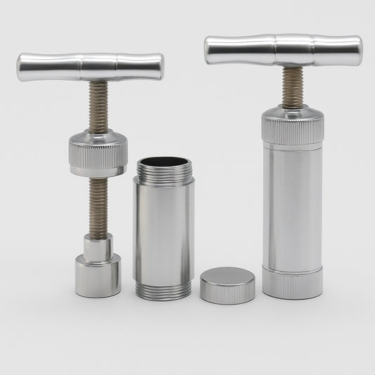 Metal Pollen Press – Heavy-Duty Herb Powder Press – Silver – Sako’s Smoke Hub Los Angeles Same-Day Delivery